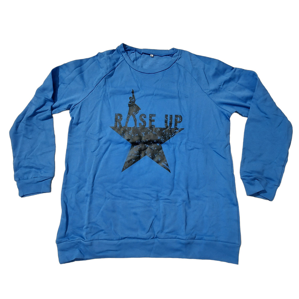 Hamilton Sweater Womens XL Rise Up Star Blue Pullover Crew Neck - Picture 2 of 4
